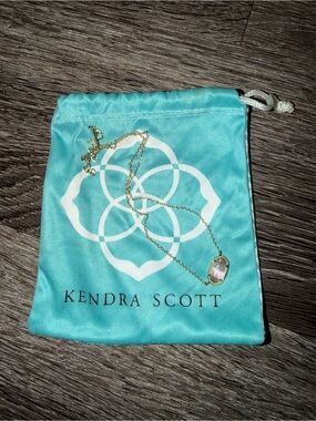 Kendra Scott Gold Necklace with Iridescent Opal Pendant